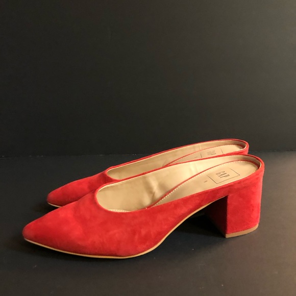 NIB GAP size 8 Red Mules Suede worn once* - Picture 4 of 10